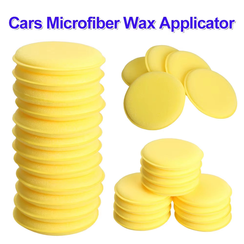 12Pcs 10Cm Car Foam Sponge Wax Applicator Polish Wax round Foam Sponges Applicator Pads for Car Detailing Cleaning Tools