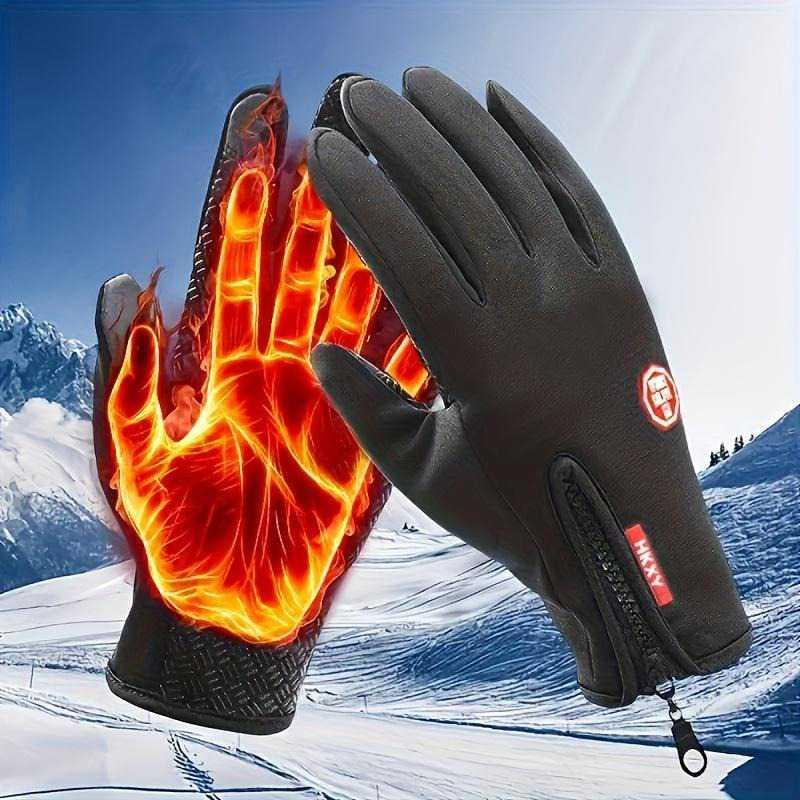 Bicycle Motorcycle Waterproof Gloves Outdoor Sport Warm Windproof Thermal Touch Gloves Riding Running Bike Cycling Gloves Hot Hands Warmer