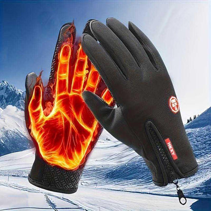 Bicycle Motorcycle Waterproof Gloves Outdoor Sport Warm Windproof Thermal Touch Gloves Riding Running Bike Cycling Gloves Hot Hands Warmer