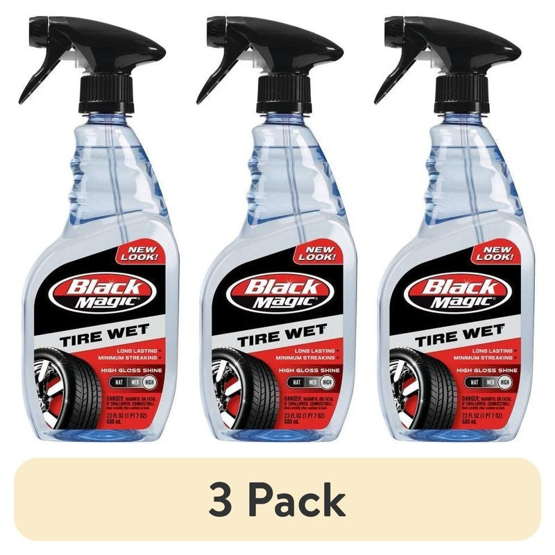 (3 Pack) Black Magic Tire Shine 23 Oz. Tire Shine Lasts up to 4 Weeks 