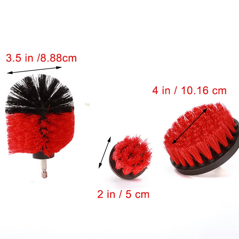 3Pcs/Set Electric Bathroom Floor Carpet Power Scrubber Cleaning for Carpet Glass Car Tires Tile Bathroom and Kitchen 2/3.5/4''