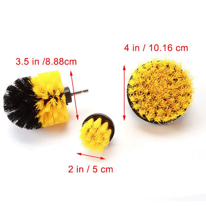 3Pcs/Set Electric Bathroom Floor Carpet Power Scrubber Cleaning for Carpet Glass Car Tires Tile Bathroom and Kitchen 2/3.5/4''